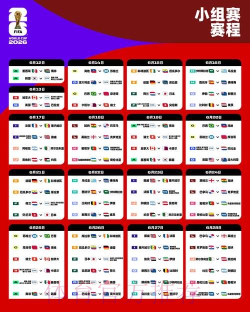 2026世界杯完整赛程详细安排比赛时间表在哪里看